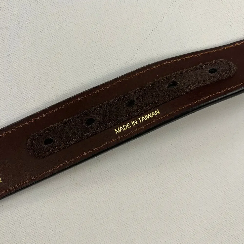 Ariat Tooled Leather Western Embroidered Belt Large Silver Buckle Size 44